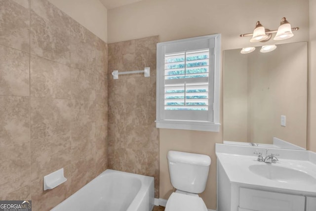 3451 Falls Branch Ct, Buford, GA 30519 - full bath with toilet, vanity, and bathtub / shower combination
