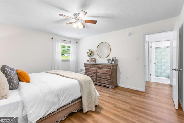 764 Sandy Cross Rd, Lexington, GA 30648 - bedroom featuring light wood-style flooring, baseboards, and ceiling fan