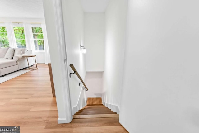 764 Sandy Cross Rd, Lexington, GA 30648 - stairs featuring wood finished floors