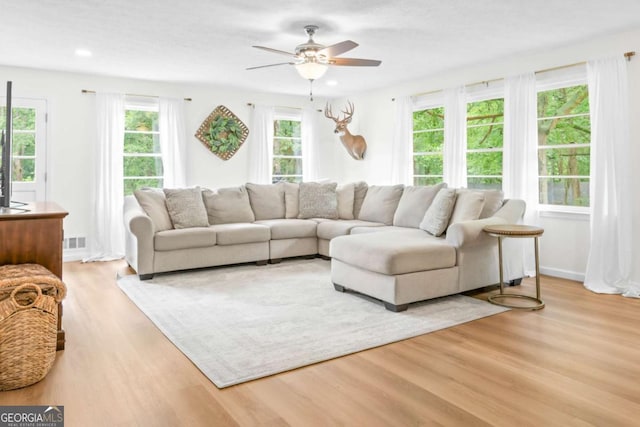 764 Sandy Cross Rd, Lexington, GA 30648 - living area with ceiling fan, wood finished floors, and recessed lighting