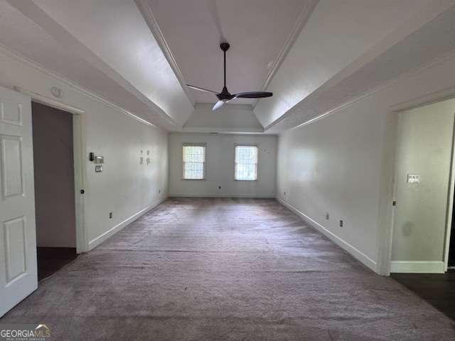 2000 Brickton Sta, Buford, GA 30518 - unfurnished room with a tray ceiling, a ceiling fan, baseboards, and ornamental molding
