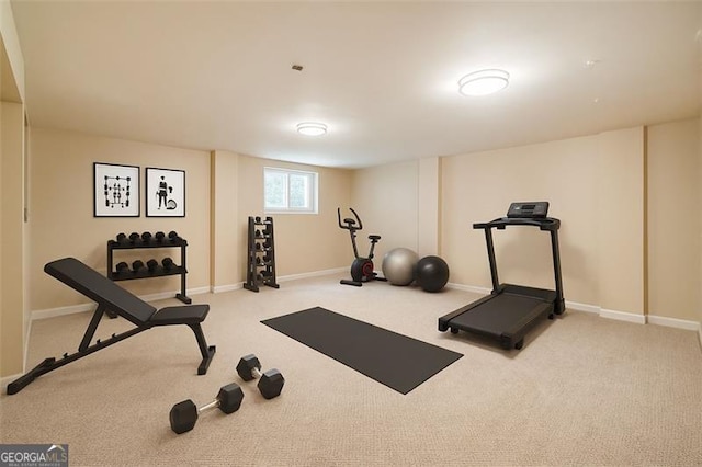 6192 Holiday Blvd, Forest Park, GA 30297 - workout area featuring carpet and baseboards