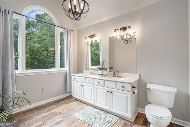 83 Shipp, Hiram, GA 30141 - bedroom featuring multiple windows, carpet floors, lofted ceiling, and a ceiling fan