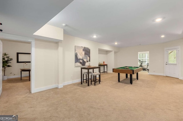 4457 Equity Ct, Ellenwood, GA 30294 - recreation room featuring billiards table, light carpet, recessed lighting, and baseboards
