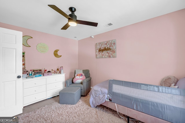 557 Spring Creek Way NE, Marietta, GA 30068 - bedroom with carpet and ceiling fan