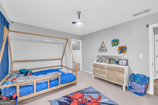 557 Spring Creek Way NE, Marietta, GA 30068 - carpeted bedroom featuring baseboards and a ceiling fan