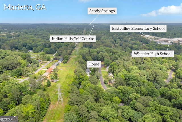 557 Spring Creek Way NE, Marietta, GA 30068 - bird's eye view of a forest