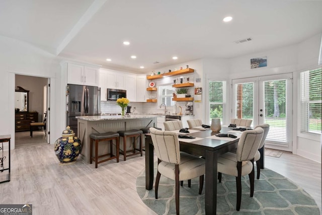 30 Kirby Cir, Newnan, GA 30263 - dining space with french doors, recessed lighting, and light wood finished floors