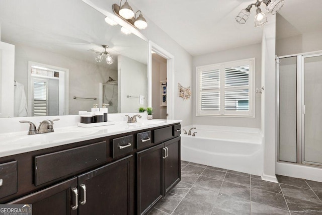 6115 Stella Light Dr, Flowery Branch, GA 30542 - full bath featuring a stall shower, a bath, and healthy amount of natural light