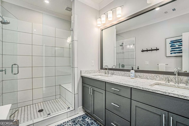 710 Elmwood Way, Roswell, GA 30075 - full bath with a stall shower and double vanity