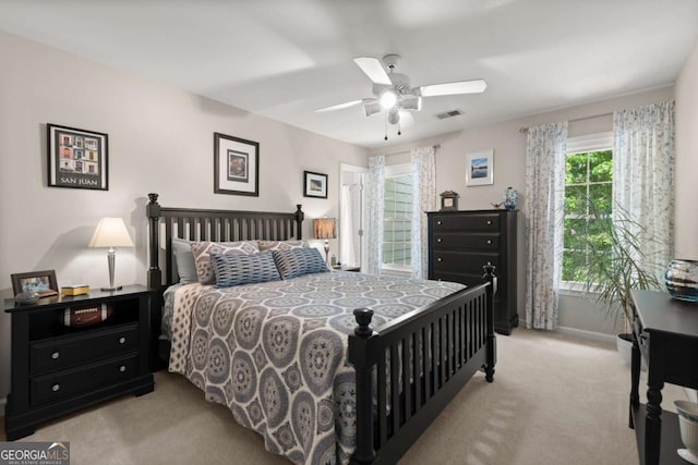 220 Webley Ln, Alpharetta, GA 30022 - bedroom with light carpet, baseboards, and ceiling fan