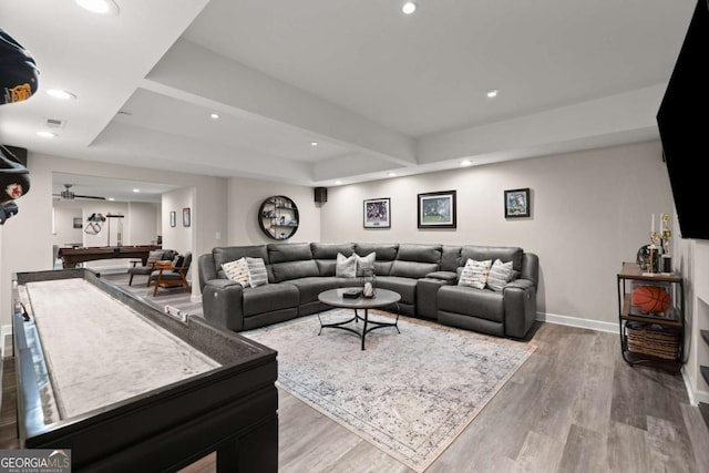 220 Webley Ln, Alpharetta, GA 30022 - living room with wood finished floors, recessed lighting, and baseboards
