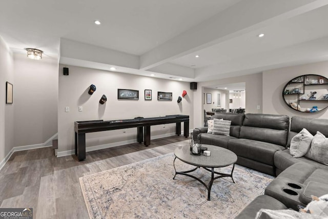 220 Webley Ln, Alpharetta, GA 30022 - living room featuring wood finished floors, recessed lighting, and baseboards