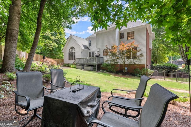 220 Webley Ln, Alpharetta, GA 30022 - view of yard featuring a wooden deck