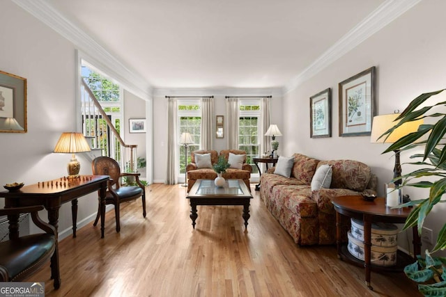 220 Webley Ln, Alpharetta, GA 30022 - living room featuring crown molding and wood finished floors