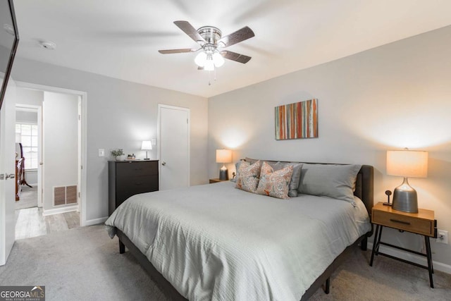 2038 Summertown Dr, Norcross, GA 30071 - bedroom with baseboards, carpet, and a ceiling fan