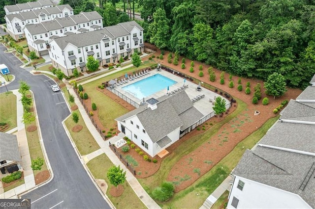 993 Harvest Park Ln, Suwanee, GA 30024 - drone / aerial view of a pool area