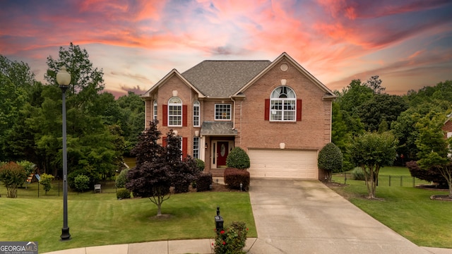 638 Glen Valley Way, Dacula, GA 30019 - view of front of home featuring brick siding, concrete driveway, and an attached garage