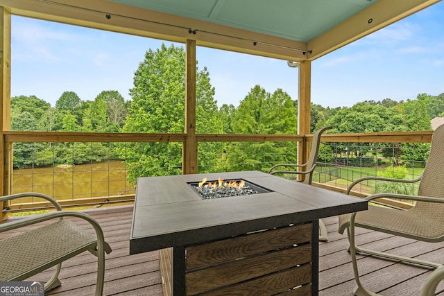 638 Glen Valley Way, Dacula, GA 30019 - deck featuring an outdoor fire pit