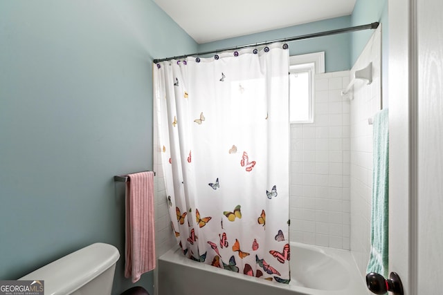 638 Glen Valley Way, Dacula, GA 30019 - bathroom with shower / bath combination with curtain and radiator heating unit