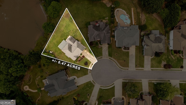 638 Glen Valley Way, Dacula, GA 30019 - aerial view of residential area featuring property parcel outlined