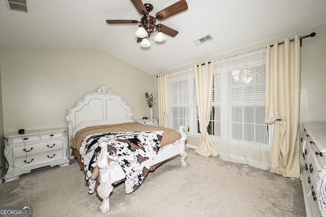3343 Lathenview Ct, Milton, GA 30004 - bedroom featuring lofted ceiling, carpet, and ceiling fan