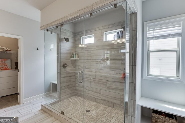 4306 Applebrook Ter, Gainesville, GA 30504 - bathroom with a stall shower and a spacious closet