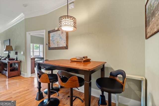 1724 Watercrest Way # G, Young Harris, GA 30582 - dining room with crown molding, light wood-type flooring, and baseboards