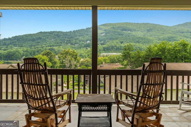 1724 Watercrest Way # G, Young Harris, GA 30582 - view of patio / terrace featuring a forest view and a mountain view