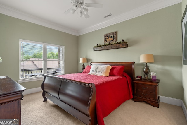 1724 Watercrest Way # G, Young Harris, GA 30582 - bedroom featuring carpet, crown molding, baseboards, and a ceiling fan