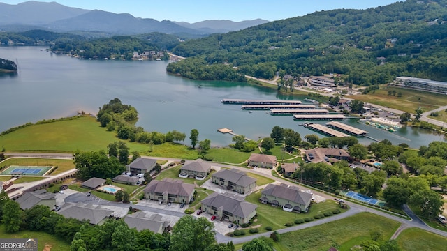 1724 Watercrest Way # G, Young Harris, GA 30582 - aerial view of a water and mountain view and a heavily wooded area