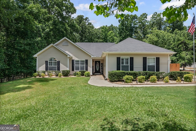105 Paces Landing Trl, Newnan, GA 30263 - ranch-style house with a front lawn and roof with shingles