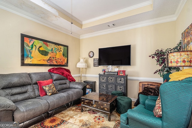 2928 Mandy Ct, Jonesboro, GA 30236 - living room with a raised ceiling and crown molding