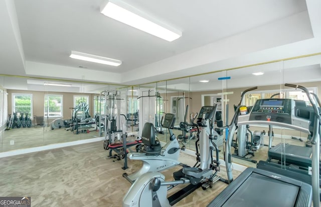 413 Canterbury Way, Jonesboro, GA 30236 - exercise room featuring carpet