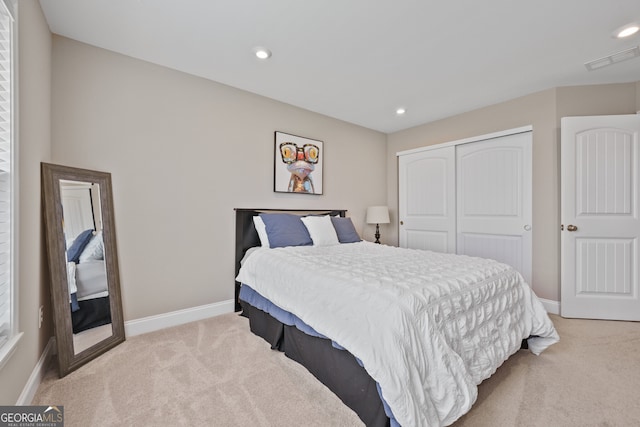 2118 Harmony Dr, Canton, GA 30115 - bedroom with carpet, a closet, and recessed lighting