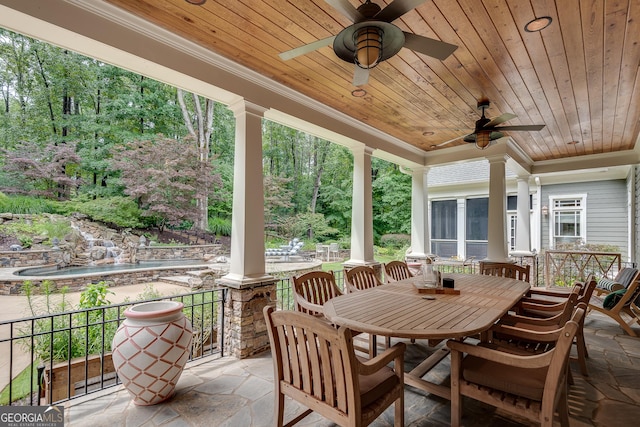 114 Trinity Hollow Dr, Canton, GA 30115 - view of patio / terrace featuring ceiling fan