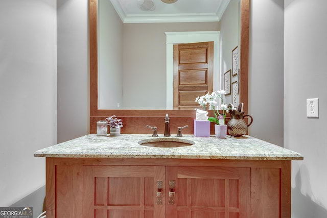 114 Trinity Hollow Dr, Canton, GA 30115 - bathroom featuring vanity and ornamental molding