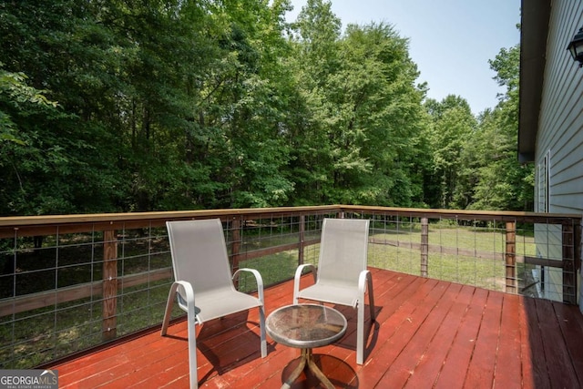 1079 Hardeman Farm Rd, Carnesville, GA 30521 - wooden terrace with a yard