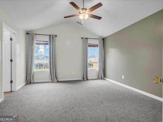 4517 Baker Grove Rd NW, Acworth, GA 30101 - unfurnished room featuring ceiling fan, vaulted ceiling, and carpet flooring