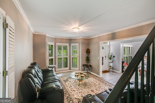 41 Wexford Cir, Cartersville, GA 30121 - living area with ornamental molding and wood finished floors