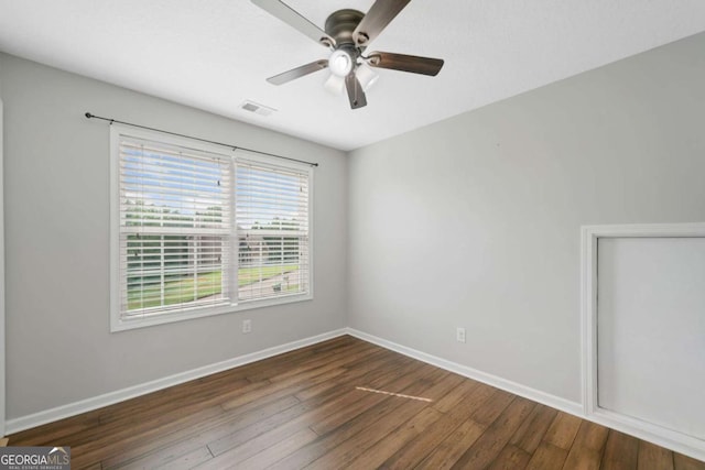 174 Randall Dr, Rockmart, GA 30153 - unfurnished room with hardwood / wood-style floors, a ceiling fan, and baseboards