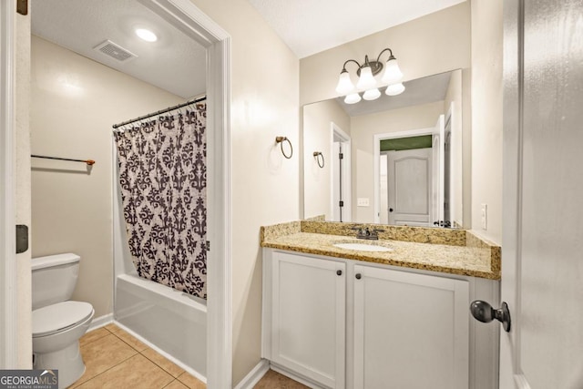 86 Crestview Dr, Guyton, GA 31312 - bathroom with vanity, toilet, tile patterned flooring, shower / bath combo, and baseboards