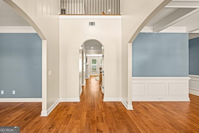 86 Crestview Dr, Guyton, GA 31312 - foyer with wood finished floors, ornamental molding, and baseboards