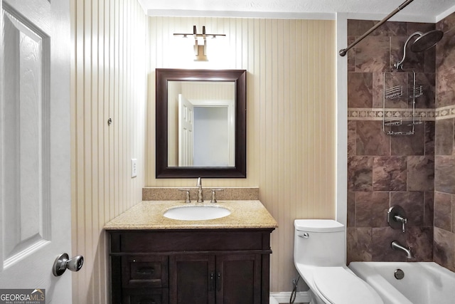 602 Pine Knoll Ct, Mcdonough, GA 30252 - full bathroom featuring toilet, vanity, shower / washtub combination, and a baseboard radiator