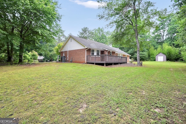 602 Pine Knoll Ct, Mcdonough, GA 30252 - view of green lawn with a deck and cooling unit
