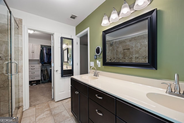 784 Crestworth Xing, Powder Springs, GA 30127 - full bathroom with a walk in closet, double vanity, and a shower stall