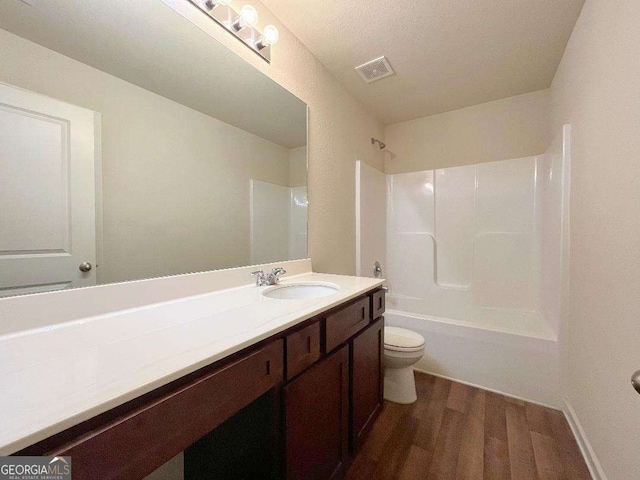 279 Darling Ln, Pendergrass, GA 30567 - full bathroom with wood finished floors, vanity, and bathtub / shower combination