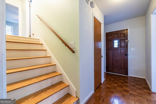 1236 S Shadygrove Ct, Stone Mountain, GA 30083 - entryway featuring stairway and baseboards