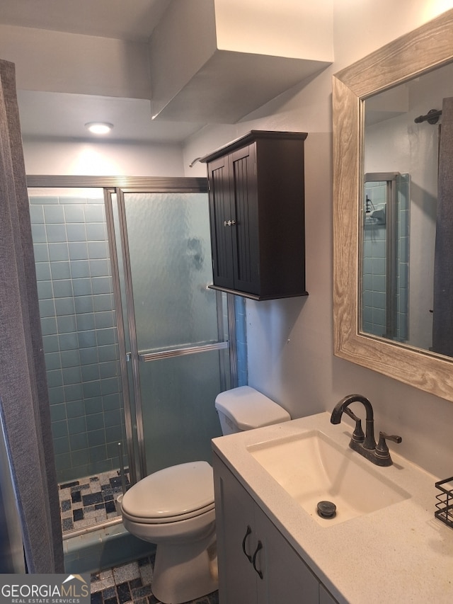 1236 S Shadygrove Ct, Stone Mountain, GA 30083 - bathroom featuring vanity and a shower stall