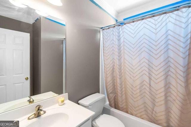 5810 Old Mill Trce, Lithonia, GA 30038 - full bathroom with vanity, shower / bath combination with curtain, and toilet